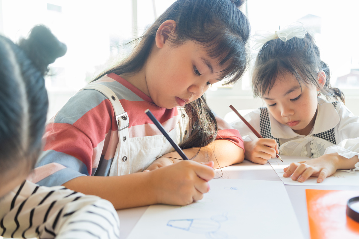 Children studying